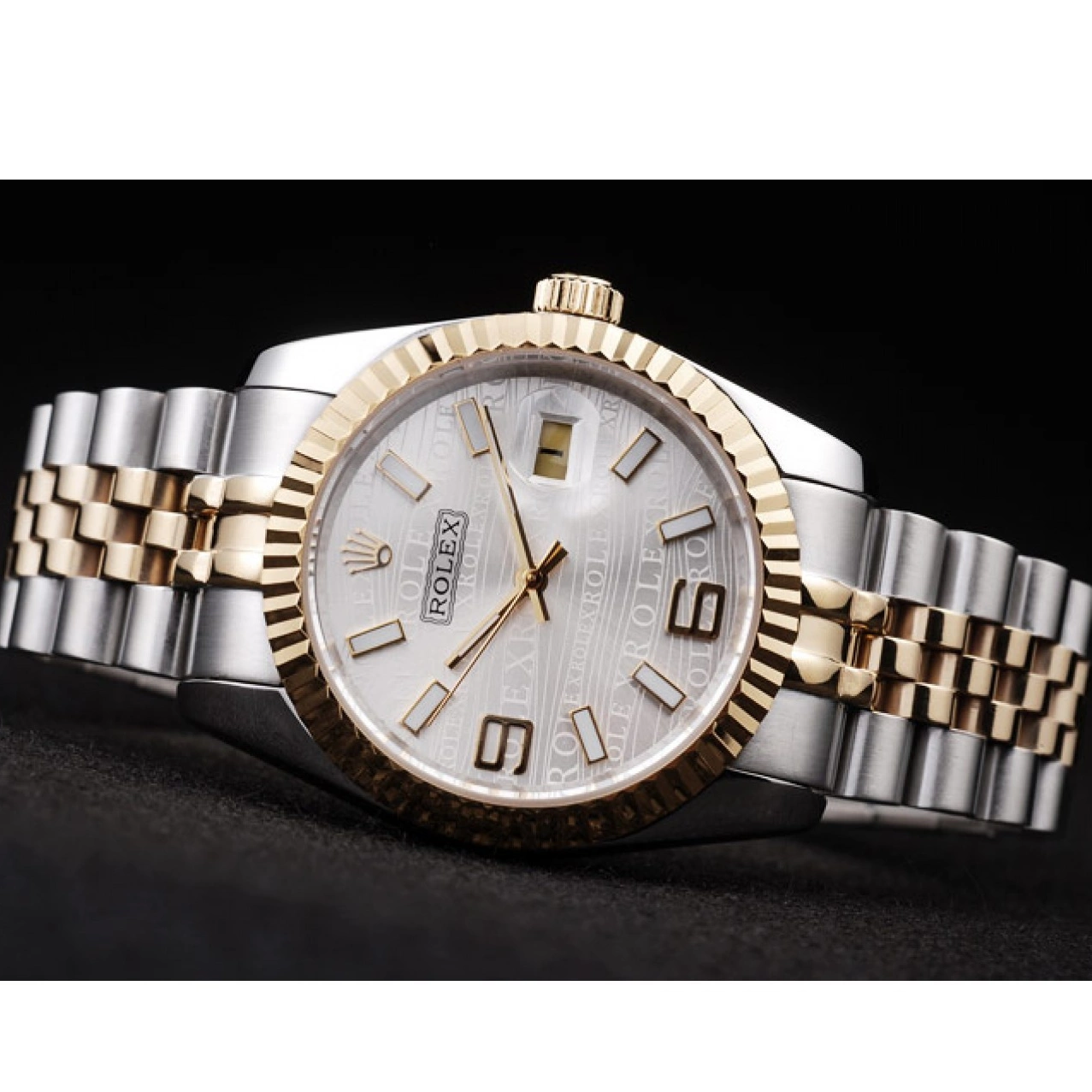 AAA Replica Watches 18k DateJust Dial Two Silver Steel Plated Stainless Gold Rolex 98084 Tone 0801